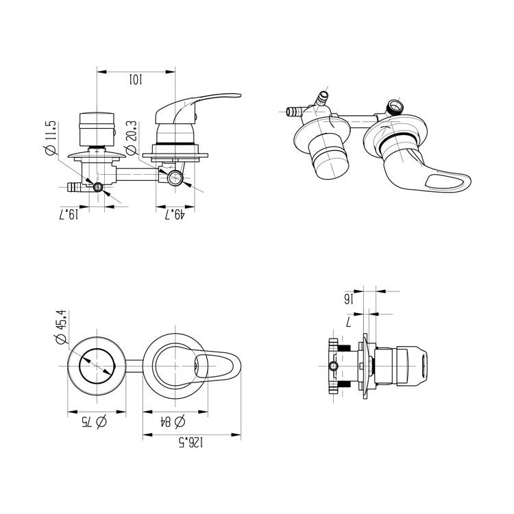 Unique Design Shower Room Ware Faucets Plastic PPR Shower Mixer with Thermostat
