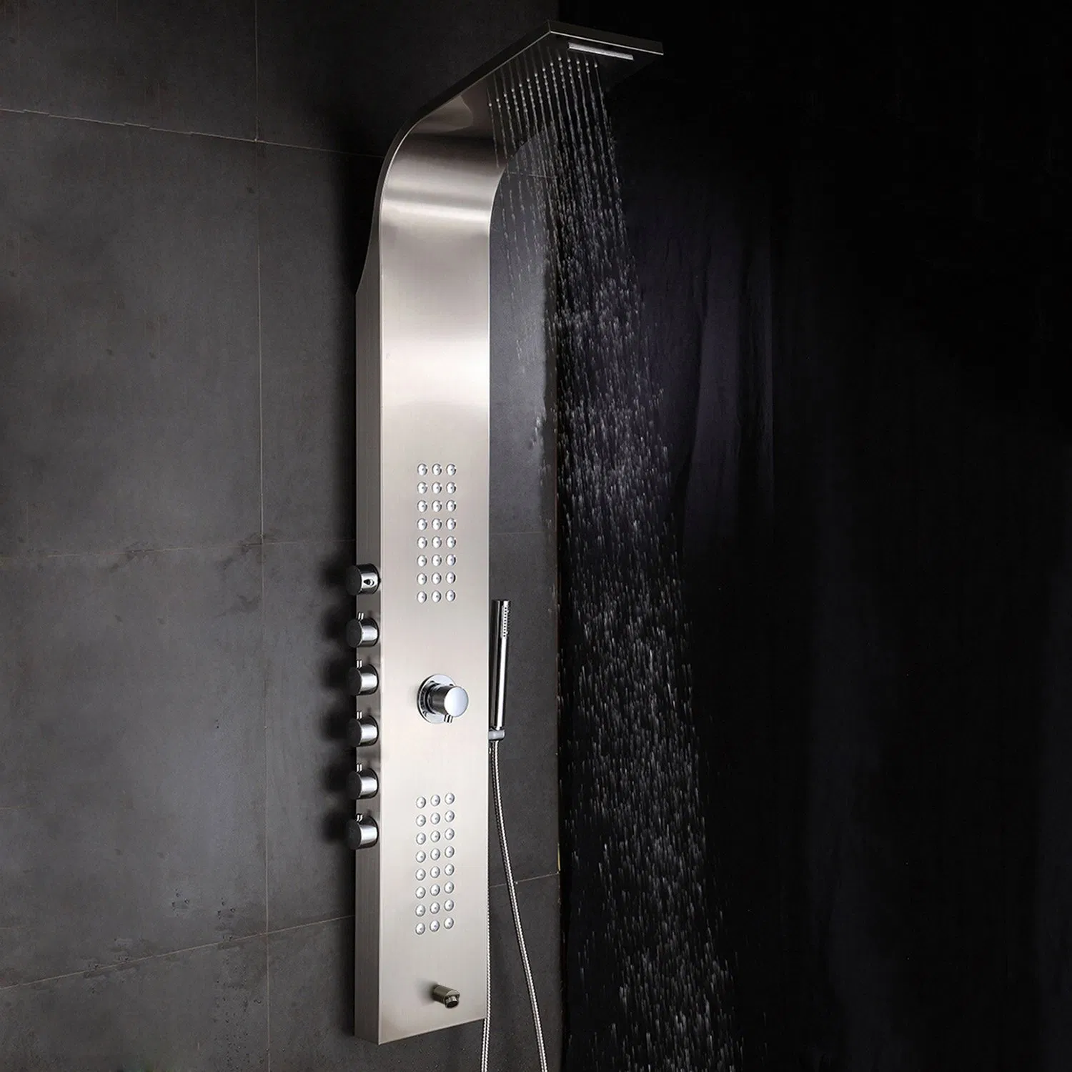 Smart Bathroom Shower Faucet Handles Replacement Brushed Gold Finishing Stainless Steel Shower Column