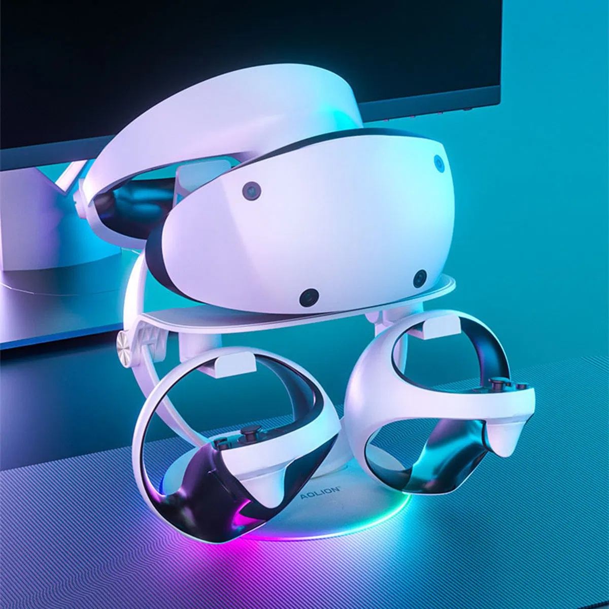 Подставка Aolion для VR-шлемов Oculus Quest 2, PS5 с RGB-подсветкой