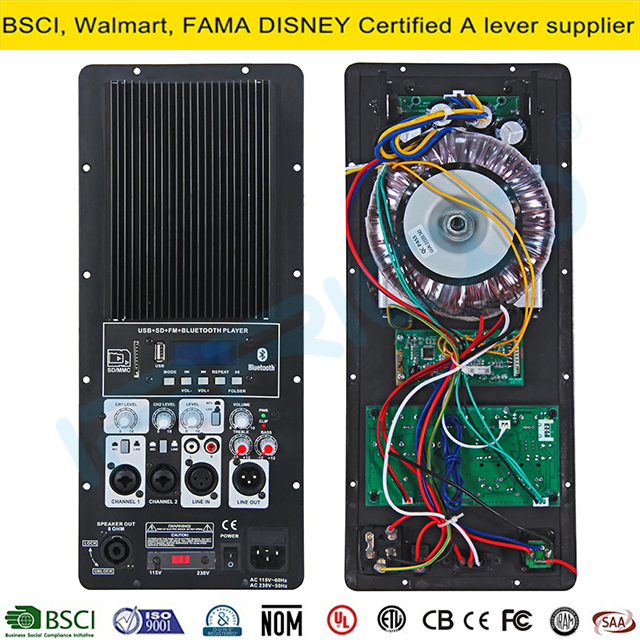 400W RMS Full Range Professional Class H Amplifier Module Active Speakers Mixer