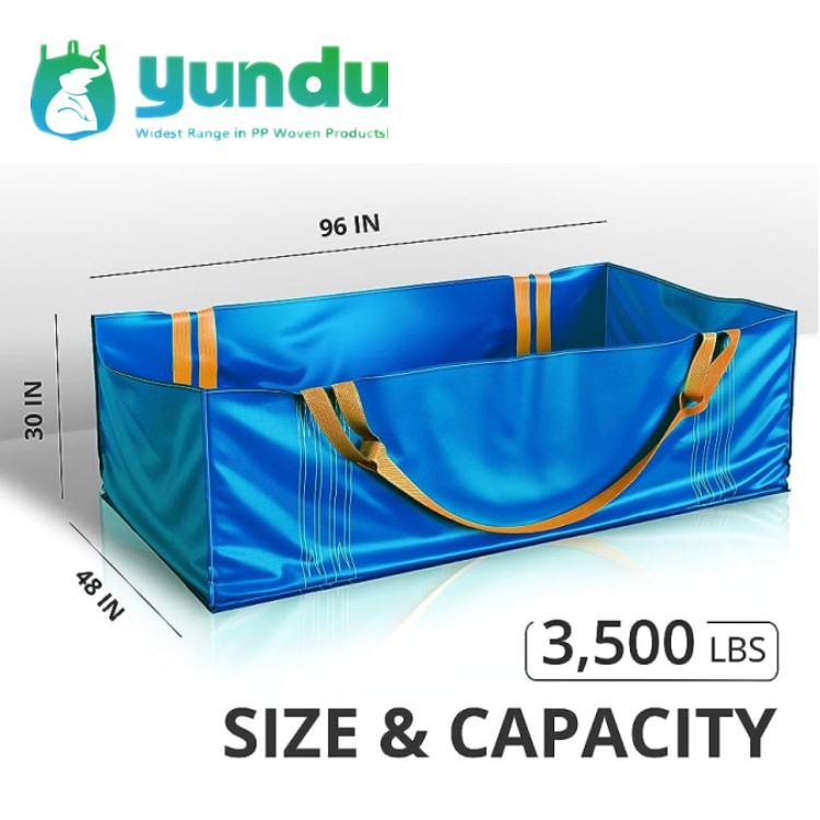 2 Cubic 3 Yard 8X2.4X1.2 Feet Dumpster Skip Bag for Waste Industrial Garbage Waste Skip Dumpster PP Jumbo FIBC Big Bag with Logo
