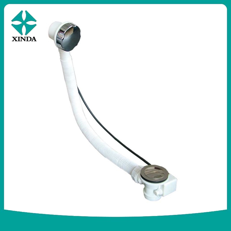 Сифон для ванны с переливом и гибкой трубой