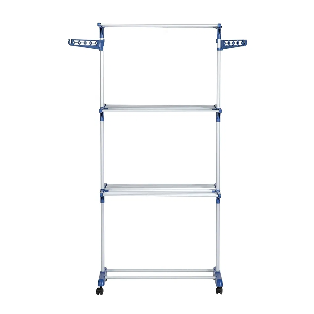 Foldable Freestanding Floor Towel Rack Collapsible Drying Rack for Bathroom Use