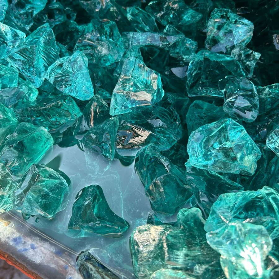 2026 Garden Landscape Crushed Glass Rocks for Gabion Decorative Glass