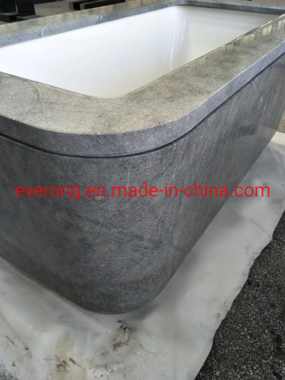 Cheap Freestanding Marble Bathtub Natural Honed Blue Limestone Bath Tub for Bathroom