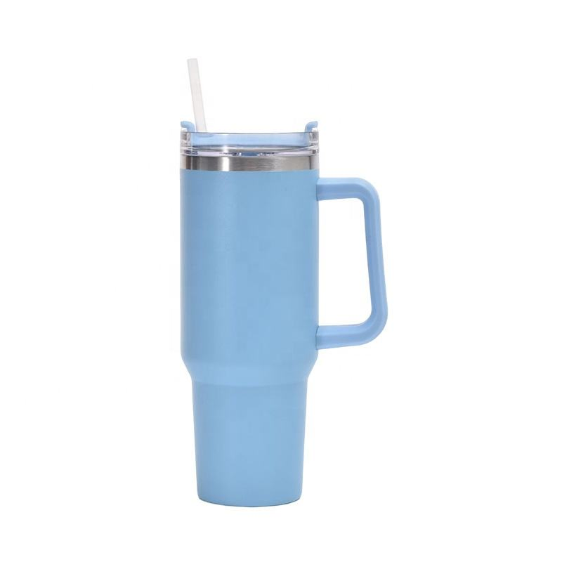 40 Oz Stainless Steel Vacuum Tumbler with Handle and Straw Lid Insulated