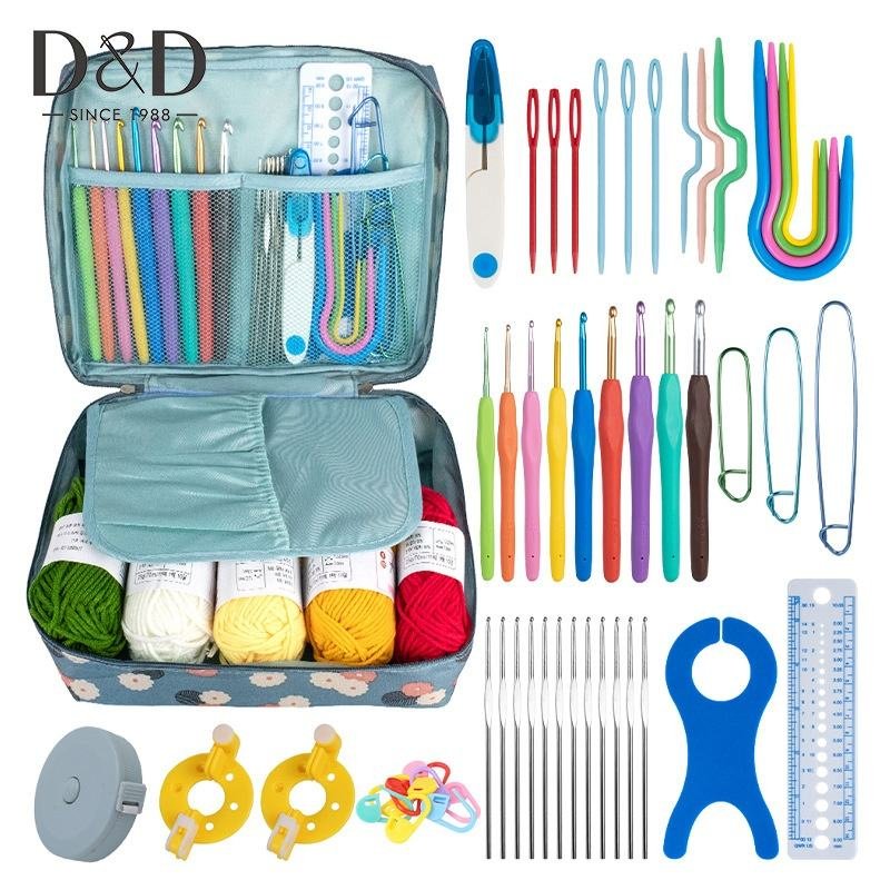 58PCS DIY Crochet Hook Set with Bag and Accessories Craft Supplies