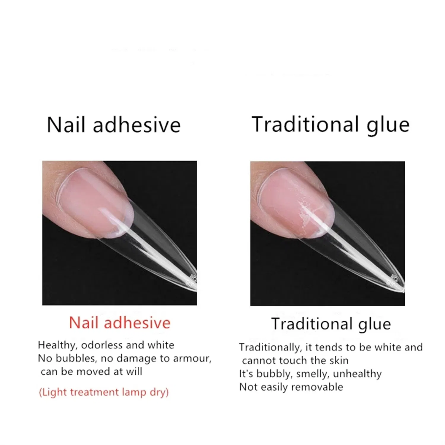 New Nail Tips Adhesive Light Therapy Nail Sole Glue Durable Firm Extension Nail Tips Adhesive