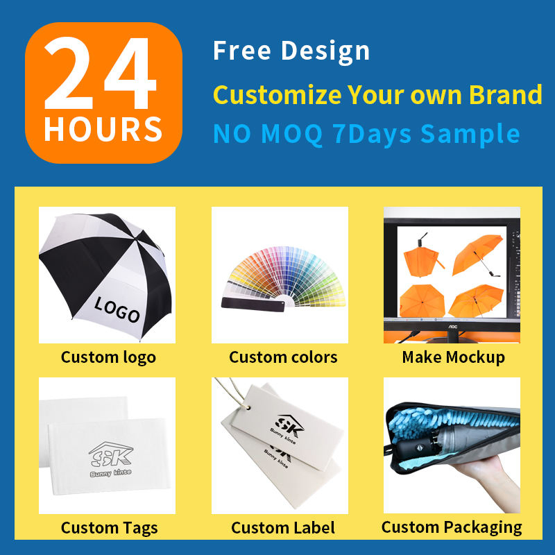 Автоматический складной зонт 105см, черный, с вышивкой