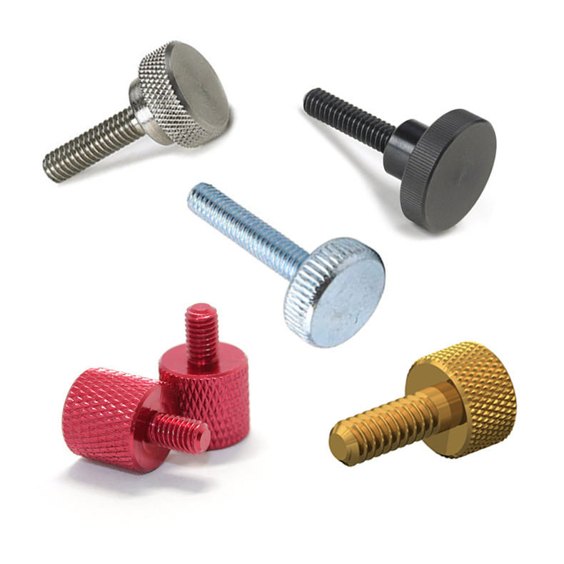 Custom Brass Round Knurled Head Thumb Bolt Stainless Steel Captive Thumb Screw Knob Decorative Long Aluminum Knurled Thumb Screw