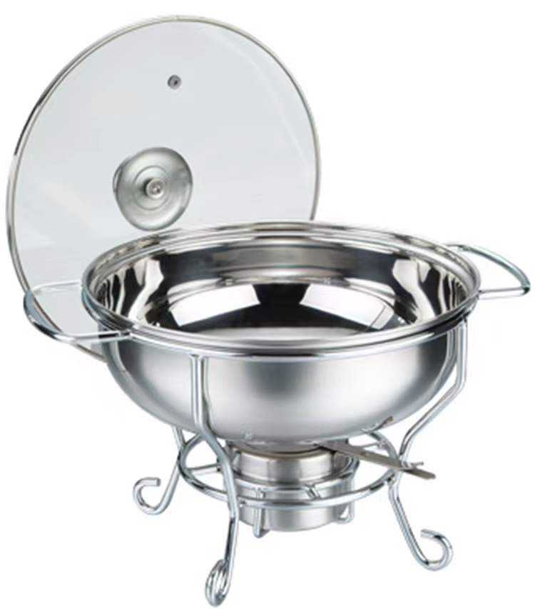 Commercial Hotel Food Display Warmer Glass Top Buffet Chafing Dish