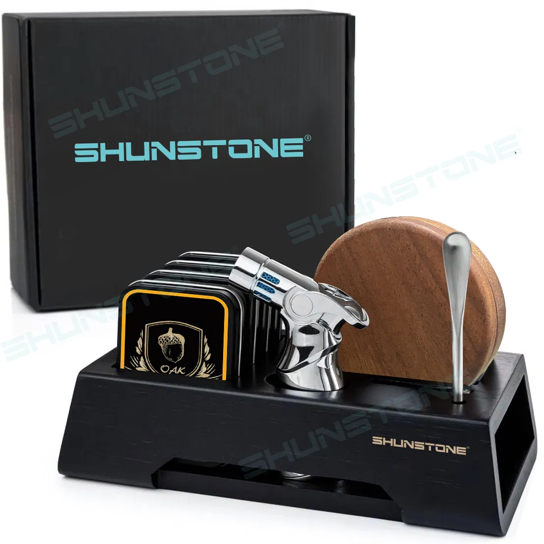 Creative Premium Whiskey Smoker Infuser Kit with Torch 4 Wood Chips and Display Stand