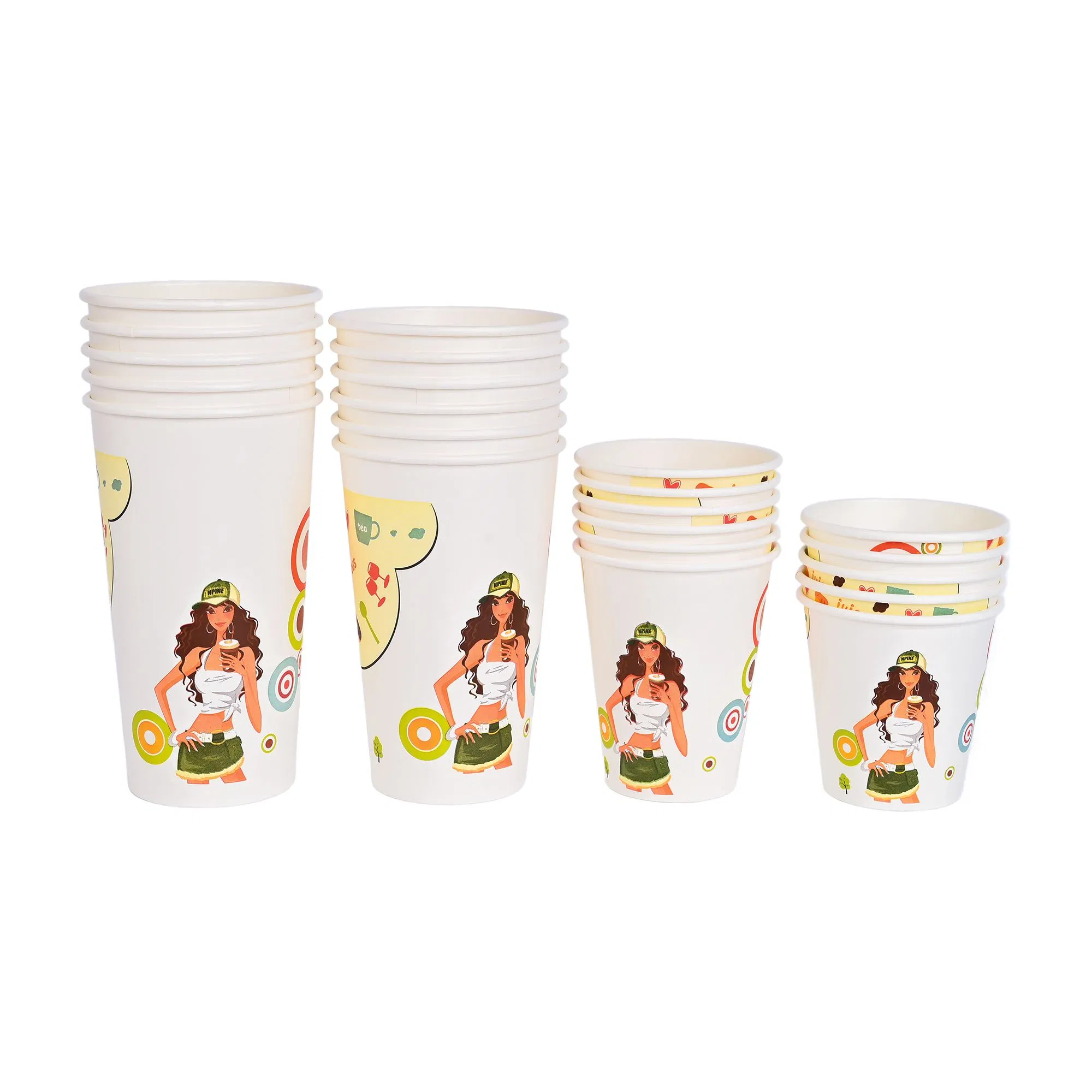 Бумажные стаканчики 8oz с крышкой, биоразлагаемые