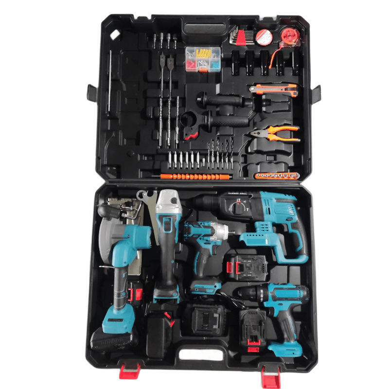 High-Power Brushless Tool Set 5-in-1 Portable Cordless Combo with Lithium-Ion Batteries