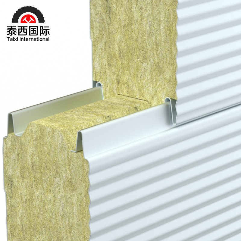 Fireproof Color Steel Composite Wall Board Rock Wool Sandwich Panel for Roof