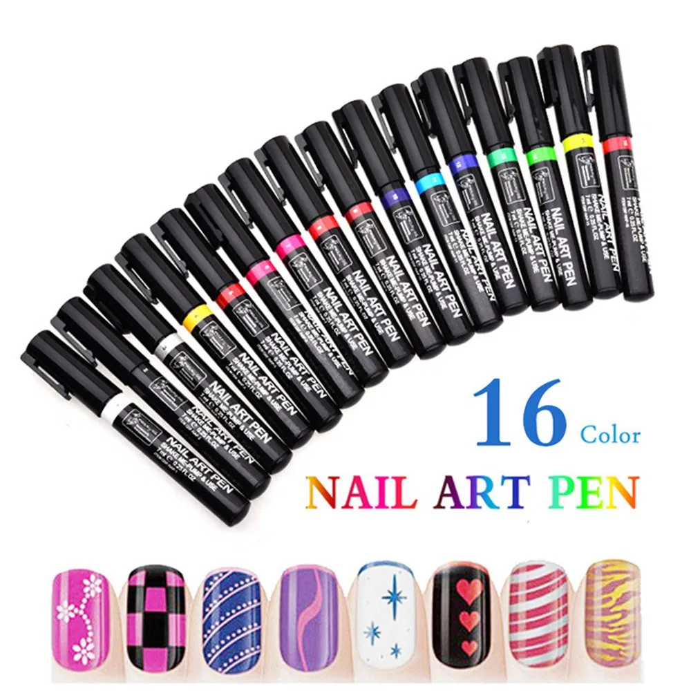 3 in 1 16colors One Step UV Gel Soak off UV Gel Polish Nail Art Gel Pencil Varnish Nail Polish Pen for Nail Art