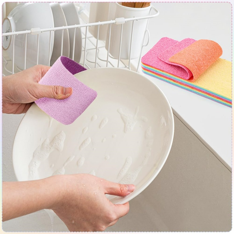 Rainbow Microfiber Cleaning Sponge: Eco Saver for Every Home