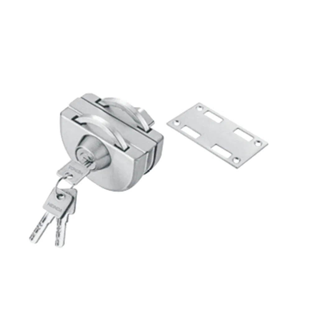 Ce Standard Tempered Glass Door Fitting Door Lock Round Center Lock