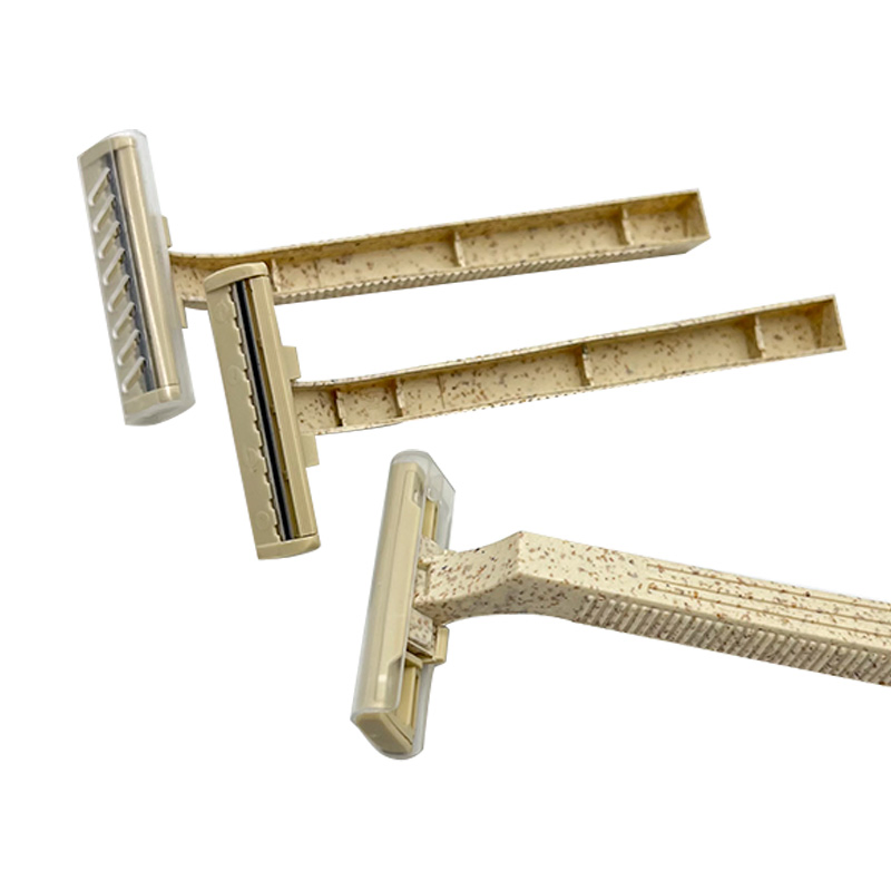 2-Blade Wheat Straw Disposable Shaver Environmental Protection Material Safety Razor