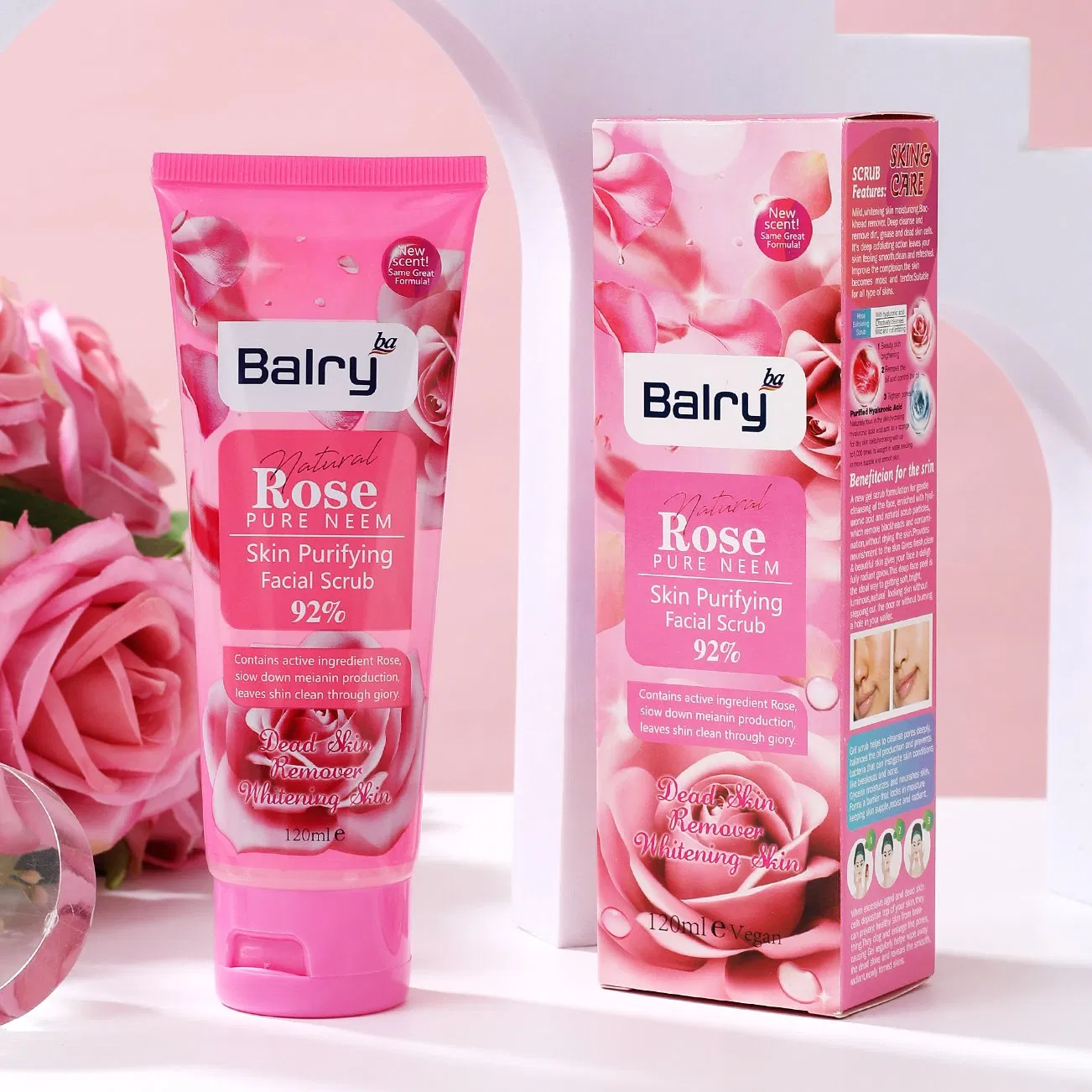Skin Care Products Rose Gentle Exfoliating Smoothing Face Scrub with Salicylic Acid