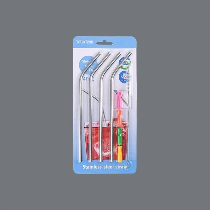 Customized 304 Food Grade Stainless Steel Straws Plus Silicone Mouth