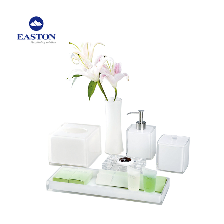 White Good Quality Resin Soap Dispenser for Hotel Room