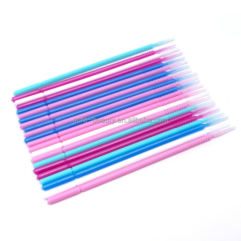 100PCS Long Tip Eyelash Micro Brush for Eyelash Extension Microblading Tattoo