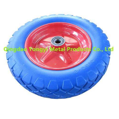 Heavy Duty Solid Rubber Polyurathane Flat Free PU Foam Trolley Wheelbarrow Wheel