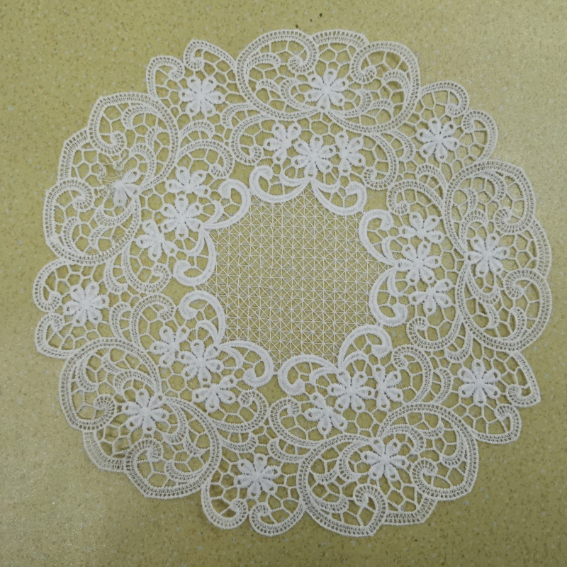 Classic Hollow Lace Embroidered Fabric Coaster Tablecloth Plate Mat Heat Insulation Napkin Decorative Props Elegant Embroidery