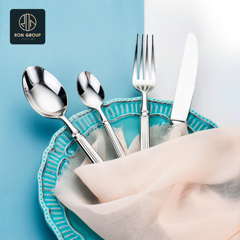 Gold Plated Spoon Fork Set Bulk Gold Flatware Tableware Sets Cutlery for Wedding