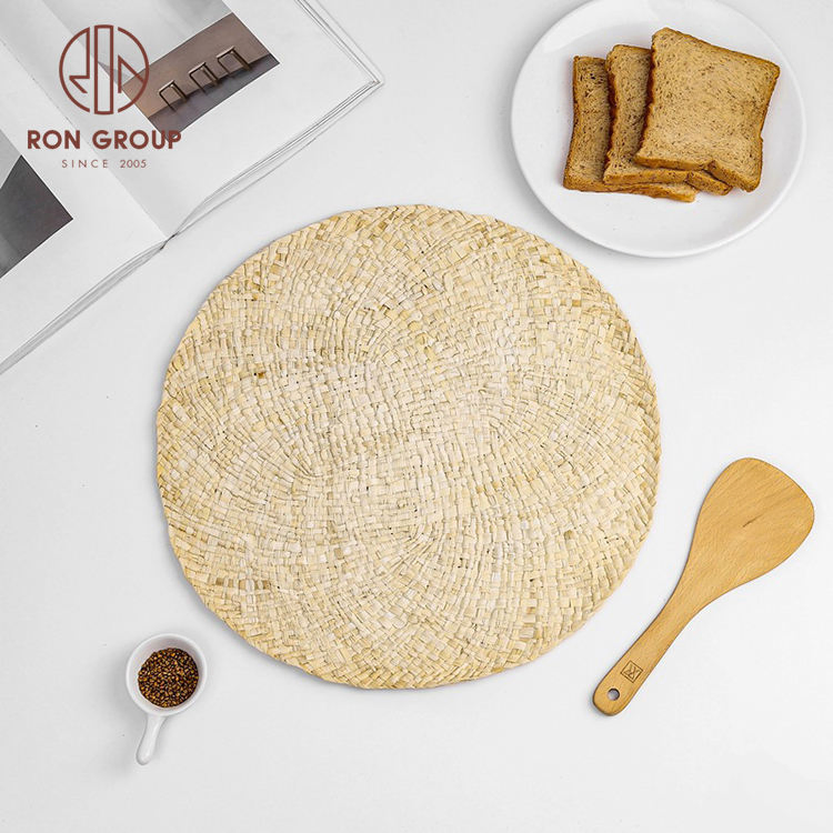Popular Wedding Linen Woven Round Wicker Rattan Placemats