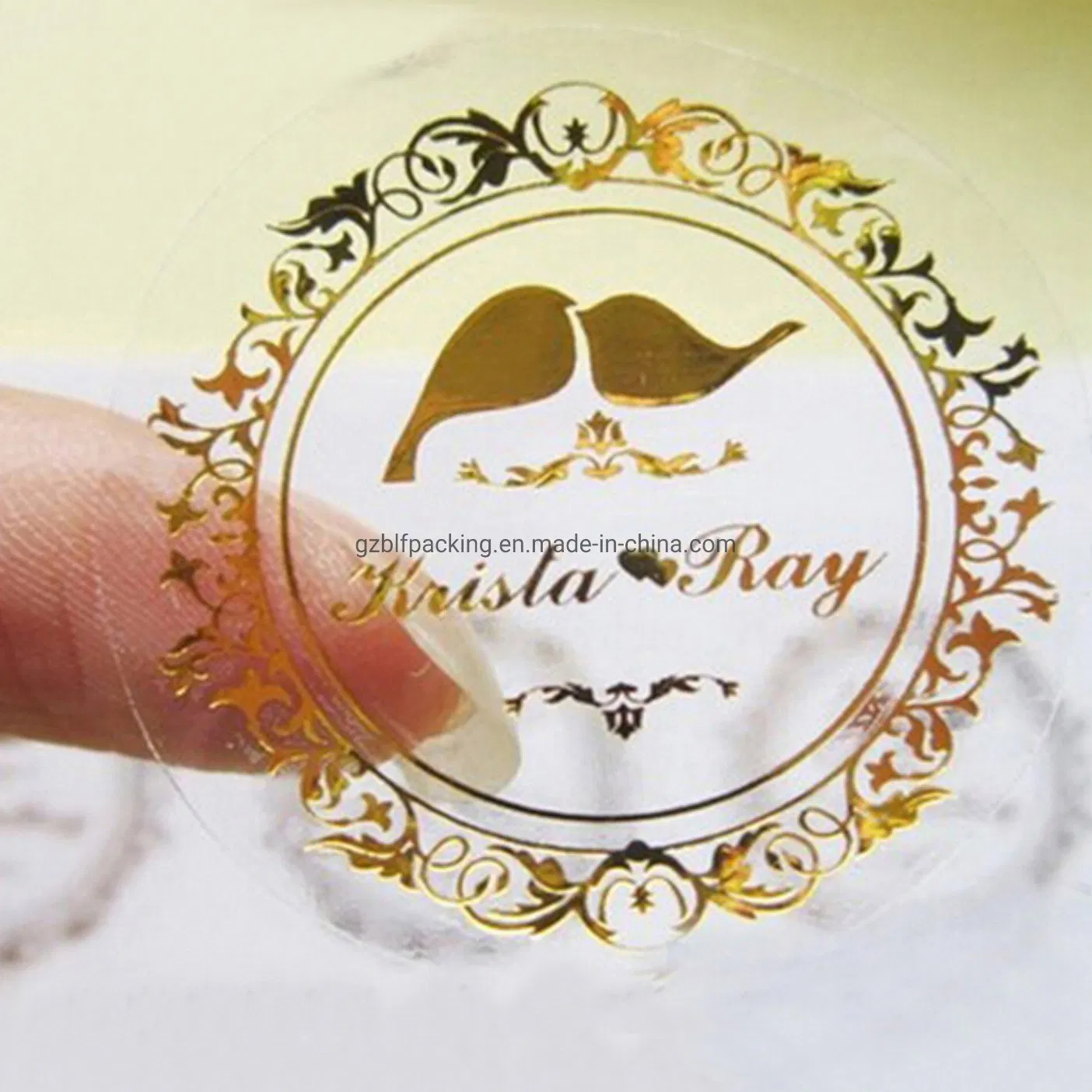 Clear Sheet Vinyl Stickers with Gold Hot Stamping