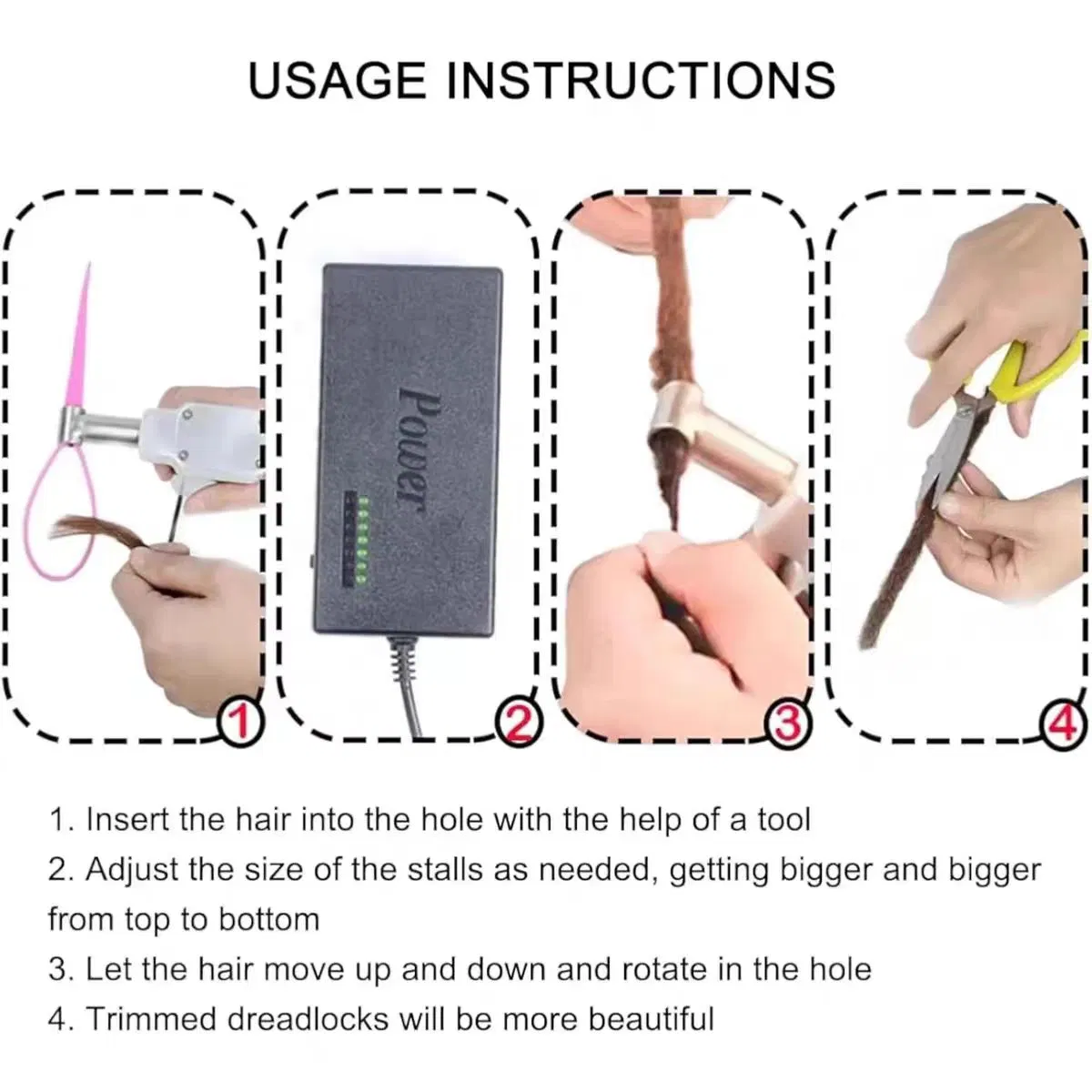 Hair Extension Tools Dreadlock Machine Portable Natural Hair Making Machine for Dreadlock
