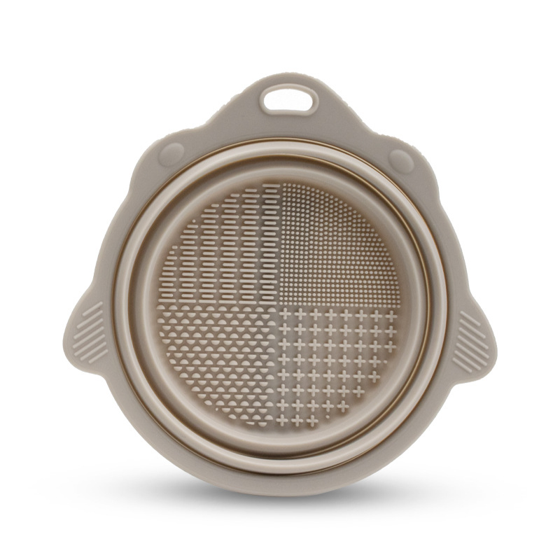 Eco Friendly Soft Silicone Makeup Brush Cleansing Mat Folding Bowl Makeup Brush Cleaning Pad