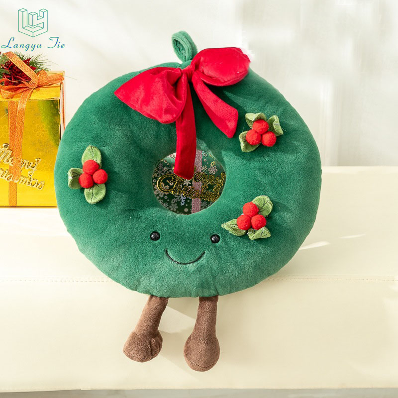 New Christmas Throw Pillows Cushion Gingerbread Man Plush Toy Figurines Festive Atmosphere Decorative Ornaments Dolls and Cute Gifts Cushion