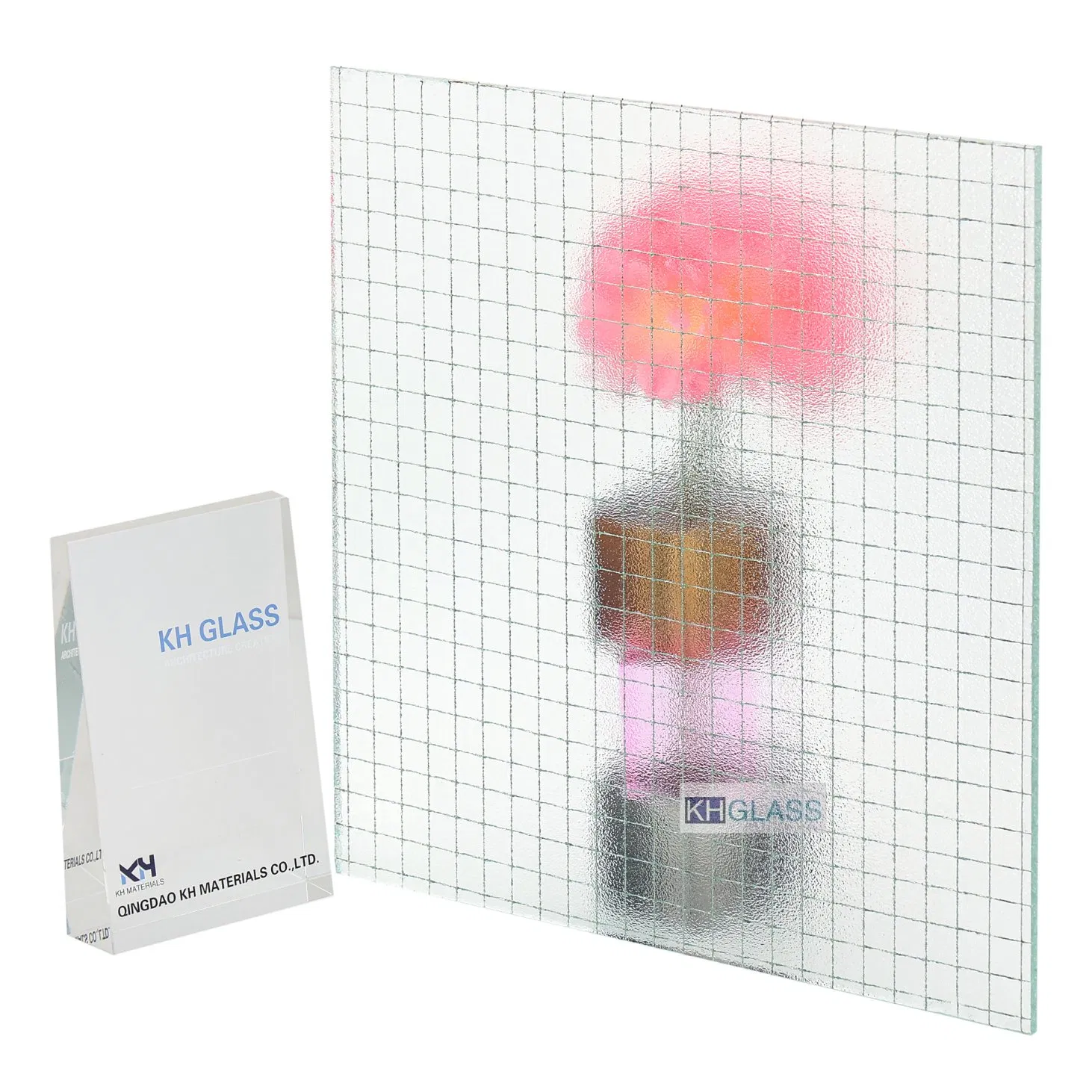 6mm 6.5mm 6.8mm Durable Fireproof Clear Acid Nashiji Wired Glass for Building