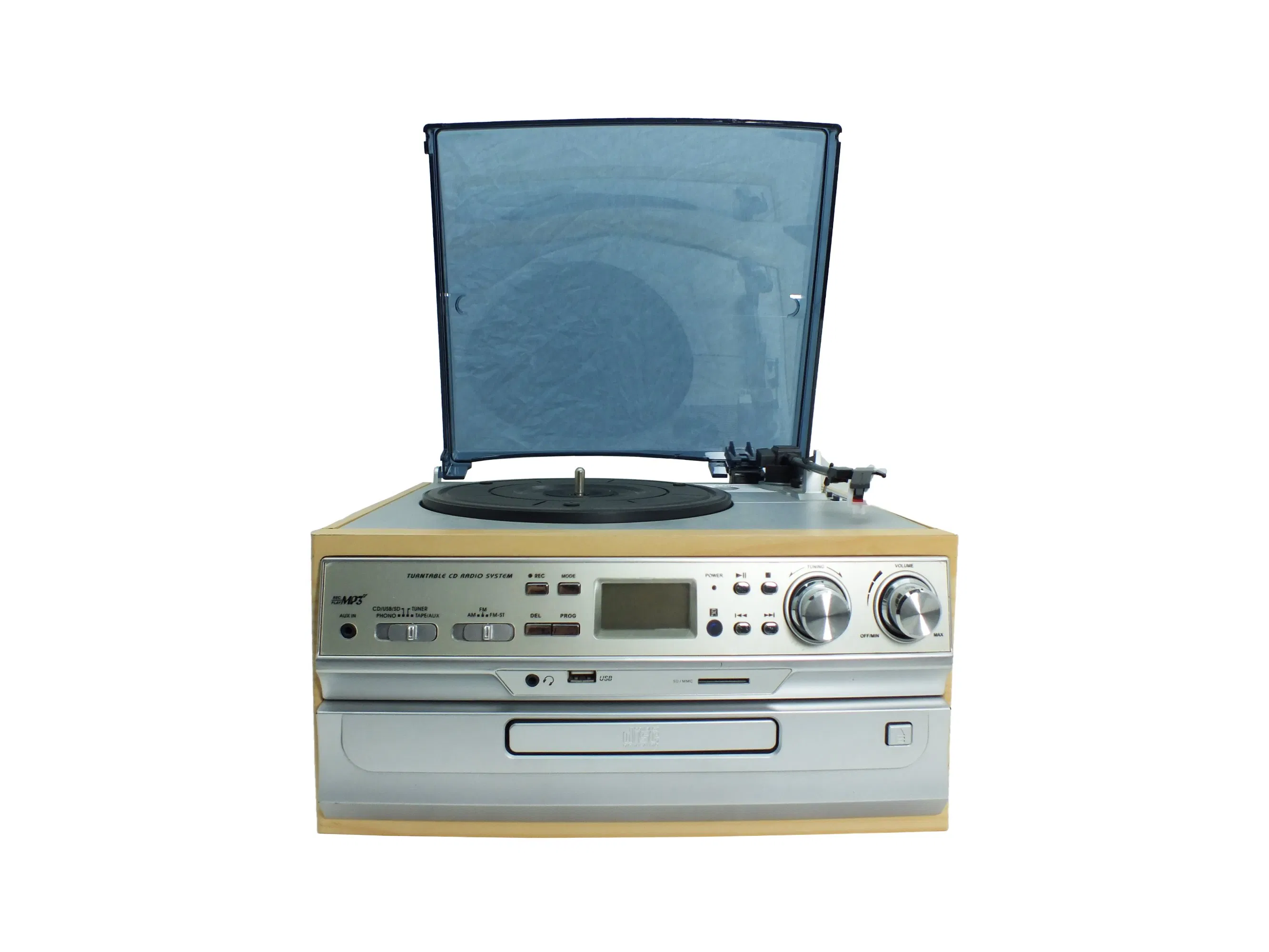 Ретро-проигрыватель винила и кассет с CD и USB