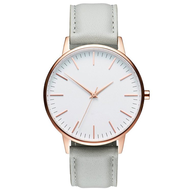 Hot Seller Simple Grs Leather Strap Quartz Wrist Women Watch