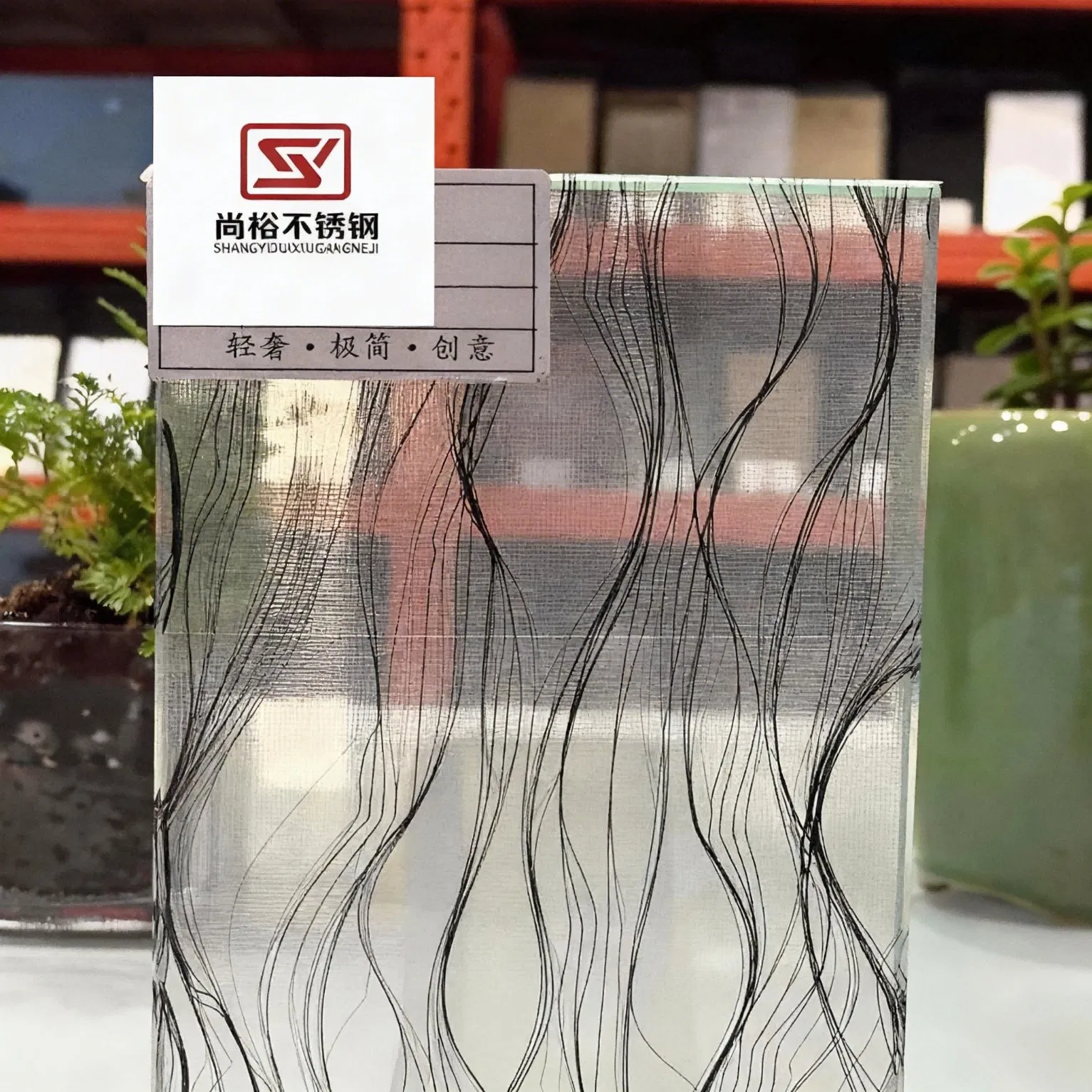 Decorative Wire Mesh Laminated Glass for Partition