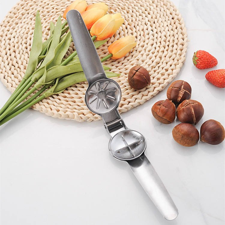 Stainless Steel Chestnut Opener Walnut Shell Opener 2-in-1 Chestnut Machine