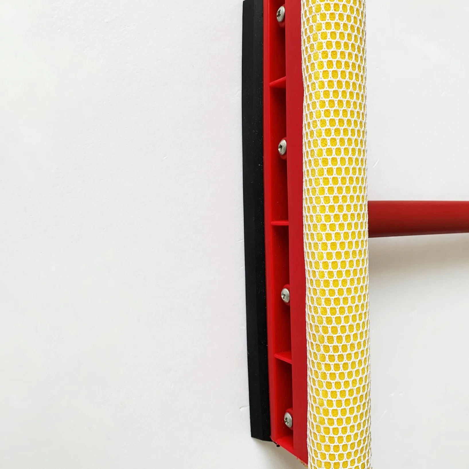 PVC Handle and PP T-Bar with Double Sided Wiper One Side Sponge The Other Rubber Squeegee Window Cleaner for Outdoor Indoor Cleaning