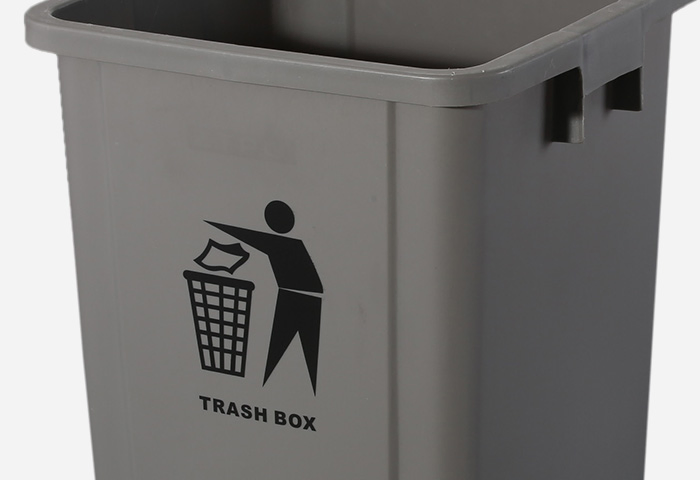 Серый квадратный мусорный бак для кухни и офиса