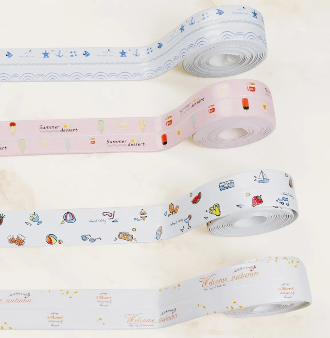 PVC Caulk Strip Colorful Design Waterproof Oil Resistance Acrylic Adhesive Caulk Strip