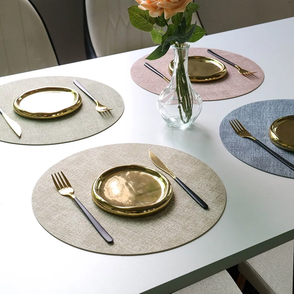 Nordic Style Western Leather Dining Table Mat Cross-Border Wholesale Luxury Anti-Scalding Insulation Pad Waterproof Oil-Proof
