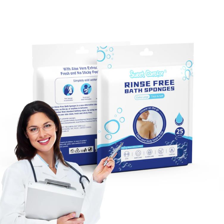 Adult Disposable Washcloths Shower Wipes for Camping Soapy Sponge Bath Wipes Disposable Wash Cloths Sponge Bath Wipes for Adults Shower Body Wipe Soapy Sponge