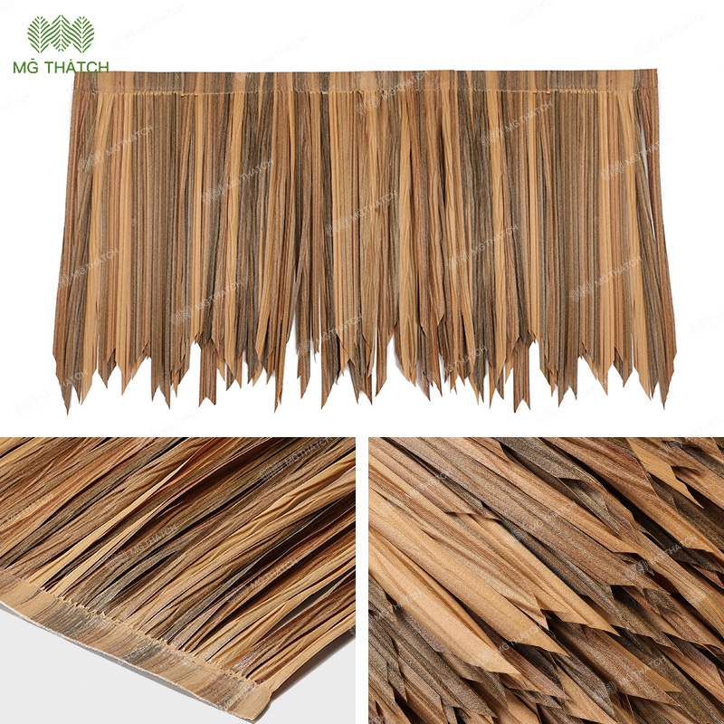 Fireproof Plastic Corn Leaf Simulation Thatch Vintage Synthetic Artificial Thatch Roll