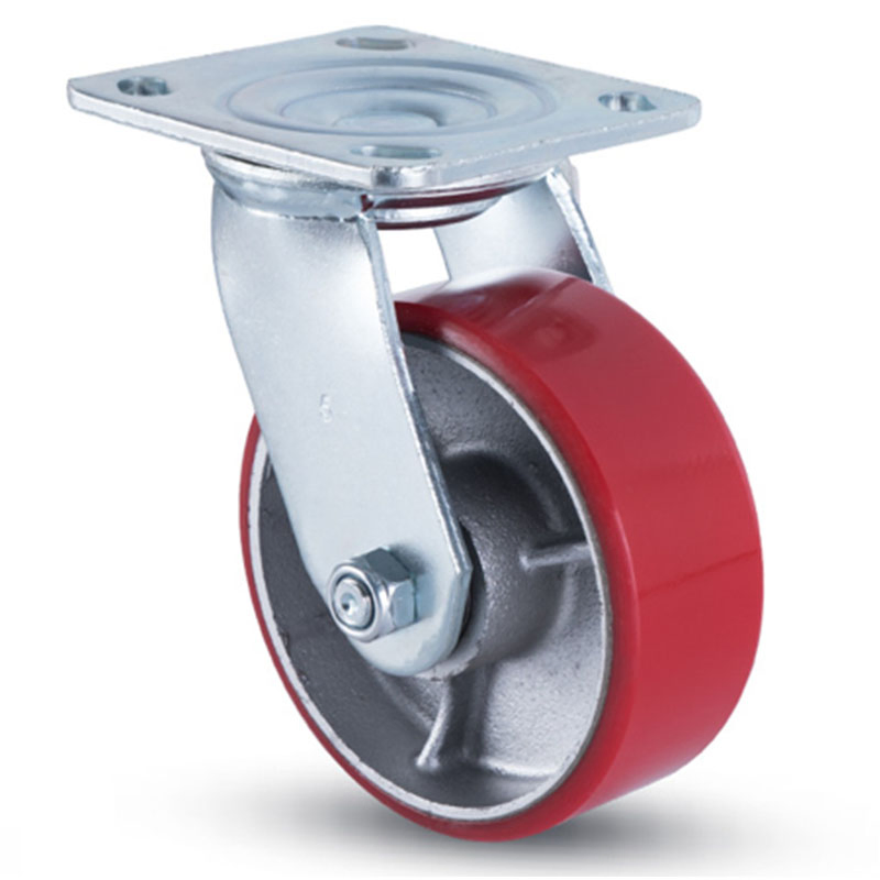 Universal Fixed Plate Mount Polyurethane Industrial Caster