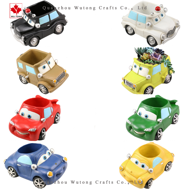 Кашпо-машинка для суккулентов, ручная работа