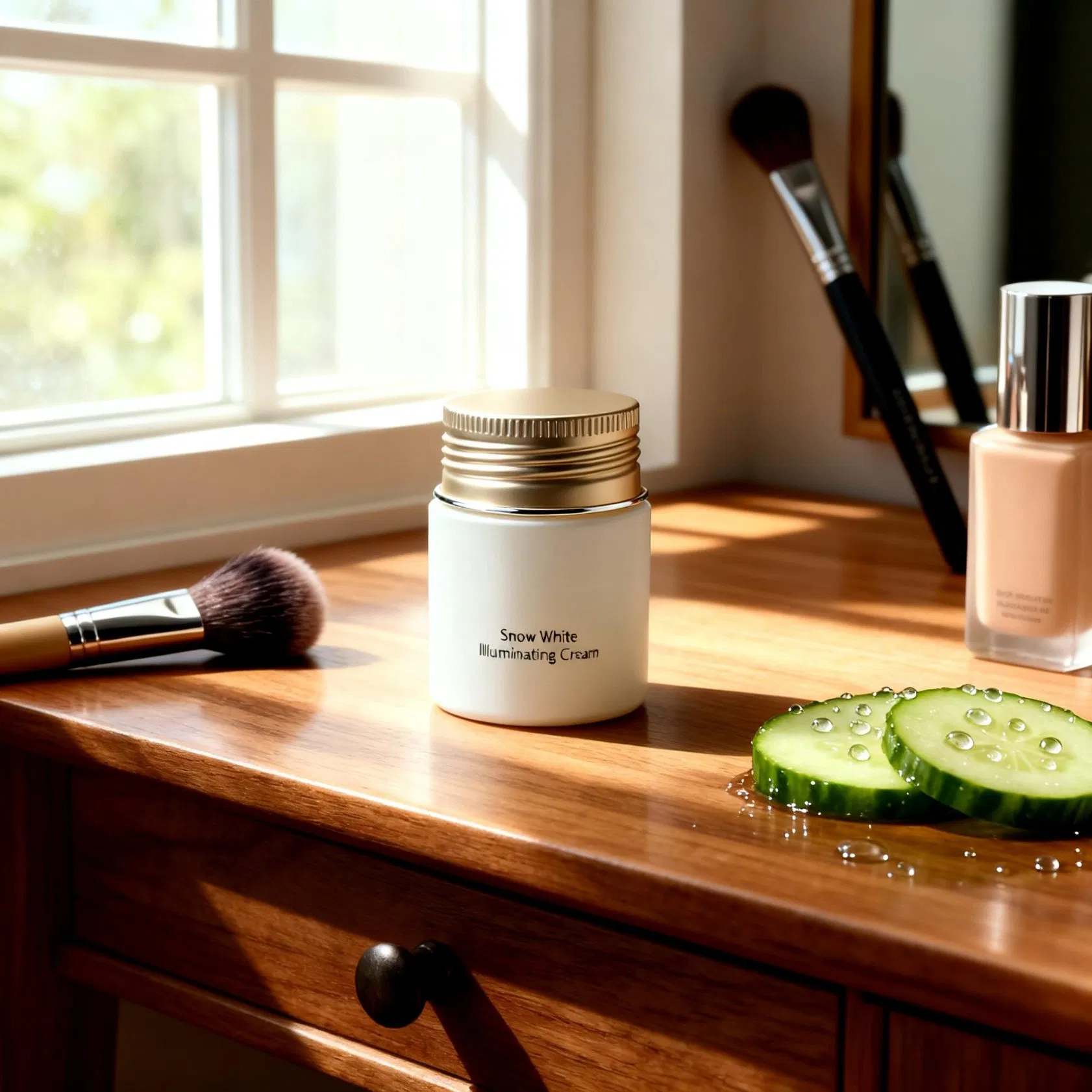Multi-Action Whitening Concealer and Physical Sun Block Makeup with Lotus Extract for Evening Event Makeup