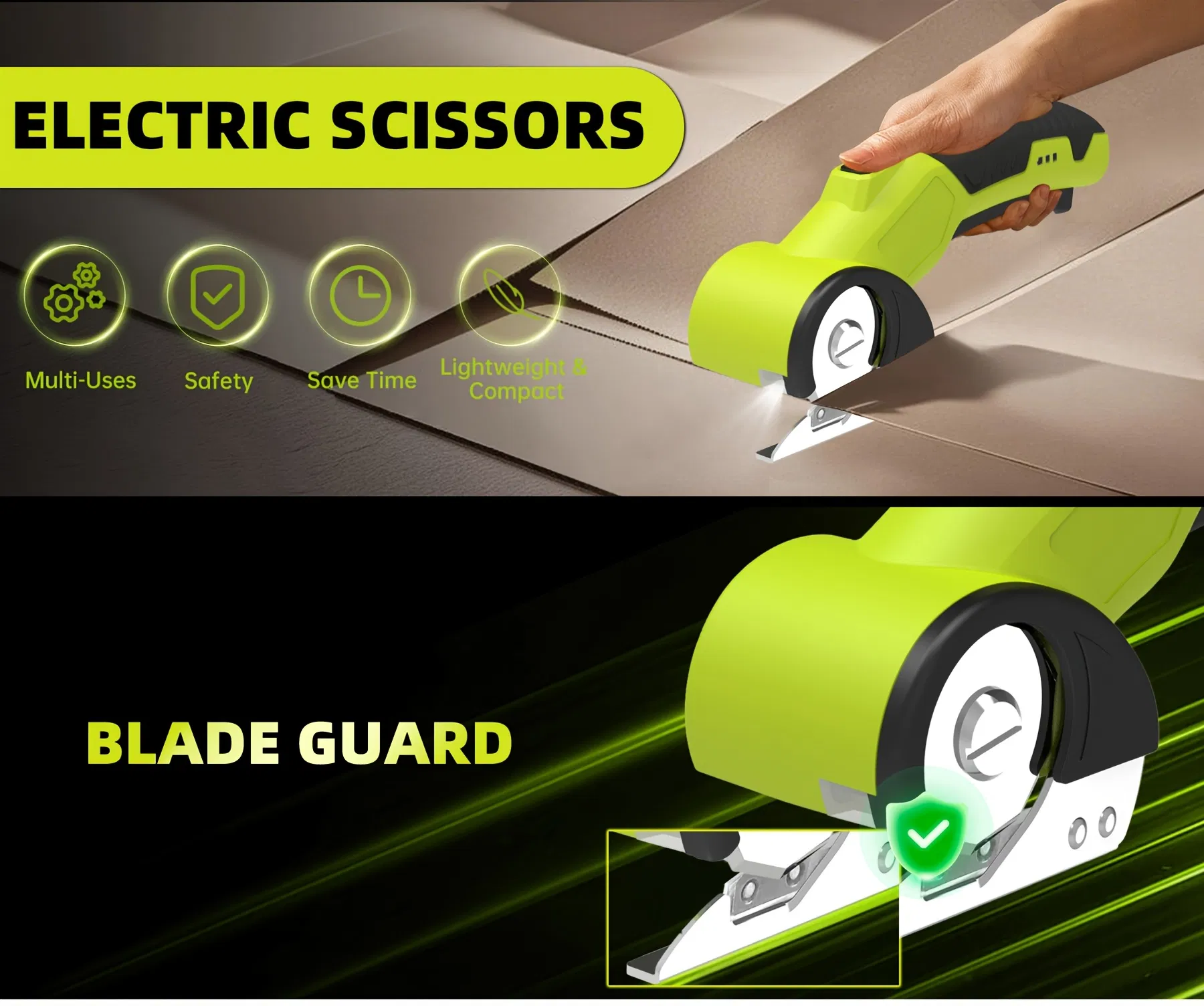 Профессиональные электрические ножницы 4.2V для ткани и картона